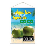 Placa Faixa Banner Aqui Tem Água De Coco - 40x60 Cm