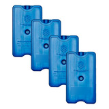 Placa Gelo Gel Reutilizável 200ml Kit C 4 Unid 12x6x2 5cm Cor Azul