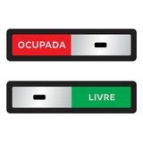 Placa Indicação Ambiente Trilho Porta Ocupada Livre 16x4cm
