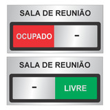 Placa Indicação C Trilho Sala Reunião Porta Ocupado Livre