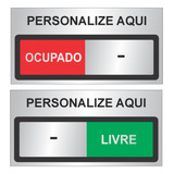 Placa Indicação Personalizada C Trilho Porta Ocupado Livre