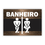 Placa Indicação Porta Banheiro Toilete Feminino Masculino