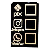 Placa Indicativa Pix Redes E Atendimento Preto Rosê