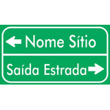 Placa Indicativa Rua Setas Sitio Condomínio Chácara 80x50cm