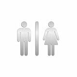 Placa Indicativa Sinalização Banheiro Masculino E Feminino Aço Inox Escovado