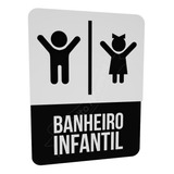 Placa Indicativa Sinalização Preta Banheiro Infantil Buffe