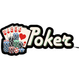 Placa Led Luminoso Poker Carta Vegas Cassino Jogo Fichas