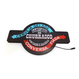 Placa Led Painel Luminoso Churrasco Cerveja Bar 30 X 50 Cm