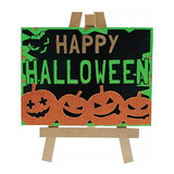 Placa Lousa Happy Halloween Enfeite Decorativo