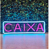 Placa Luminária painel Neon Led Caixa lojas 10x33cm