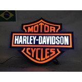 Placa Luminosa Harley Davidson Led Mdf