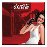 Placa Magnetica Coca Cola Metal Pin Up Brunette Lady