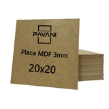 Placa Mdf Crú 3mm 20x20 100 Unid P Decoração Artesanato