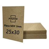 Placa Mdf Crú 3mm 25x30 100 Unid P Decoração Artesanato
