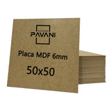 Placa Mdf Cru 6mm 50x50 C 10 Unids P decoração E Artesanato