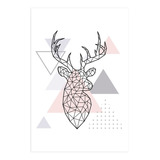 Placa Mdf Decoração Minimalista Cabeça De Alce 20x30cm