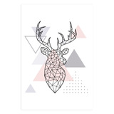 Placa Mdf Decoração Minimalista Cabeça De Alce 30x40cm