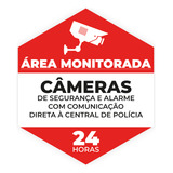 Placa Monitoramento 24 Horas Por Câmeras De Segurança 32x28