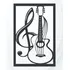 Placa Música Clave De Sol Violão Madeira Preta Quadro Cor Preto Cor Da Armação Preto