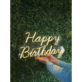 Placa Neon Led Happy Birthday Painel Festa Feliz Parabéns