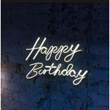 Placa Neon Led Happy Birthday Painel Led Neon