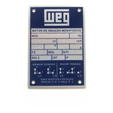 Placa Origina De Identificação Para Motores Weg De 06 Pontas