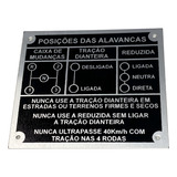 Placa Ou Plaqueta Identificação Marcha 3m Jeep Willys Preta