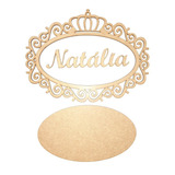 Placa Oval Porta Maternidade 30 Cm Mdf Cru Nome