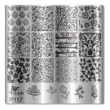 Placa Para Carimbo De Decoração Unhas P114 Flores