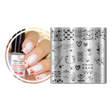 Placa Para Carimbo De Decoração Unhas P121 Corações 