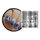 Placa Para Carimbo De Unhas Apipila P108 Halloween Caveira