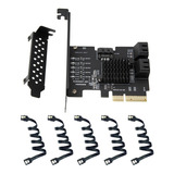 Placa Pci e Controladora Sata 3 0 5 Portas 5 Cabos 6gbs 