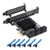 Placa Pci e Controladora Sata 3 0 6 Portas Cabos 6gb
