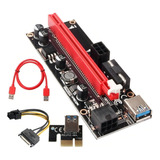 Placa Pci e Express Riser Ver009s Usb 3 0 Extensor Ethereum Cor Vermelho