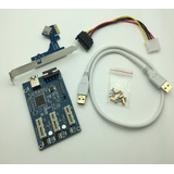 Placa Pci e Multiplicadora Para Cabo Riser 1x3 Mineração