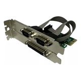 Placa Pci Express Paralela 2 Serial Db9 9 Pinos Rs232 Com1