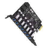 Placa Pcie 7 Portas Usb 3 2 Gen1 5gbps Expansão Usb Preto