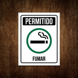 Placa Permitido Fumar Área Fumantes   De Sinalização 36x46