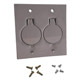 Placa Piso Chão Acauã 4x4 Unha Aço Inox 2 Tomadas Espelho