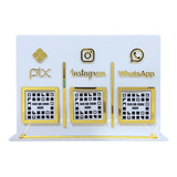 Placa Pix Acrílico 3 Qr Code Instagram E Whatsapp