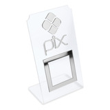 Placa Pix Qr Code Display Pagamentos Acrílico Transparente Cor Transparente E Prata