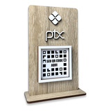 Placa Pix Qr Code Em Mdf Cores Display Pagamento