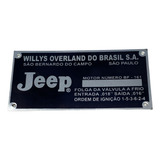 Placa Plaqueta Número Motor Jeep Willys Preta Sbc