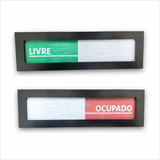 Placa Porta Livre Ocupado Sala Reunião Consultório 6x20cm
