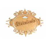 Placa Porta Maternidade Personalizada Mdf Cru Com Nome 001