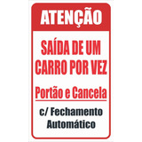 Placa Portão E Cancela Com Fechamento Automático 25x15cm