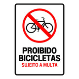 Placa Proibido Bicicletas Sujeito