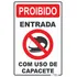 Placa Proibido Entrada Com Uso De Capacete 20x30cm Comércio