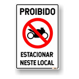 Placa Proibido Estacionar Motos