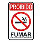 Placa Proibido Fumar 20x30 Sinalização Lei Federal